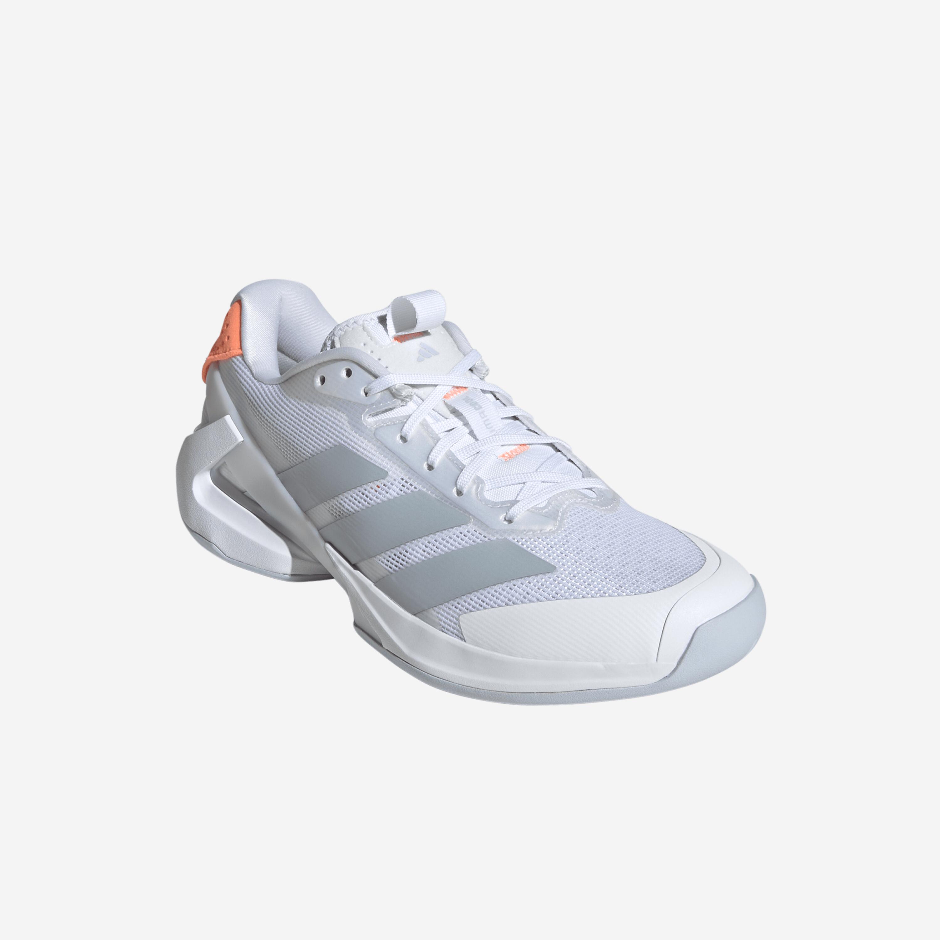 Chaussures de tennis multicourt femme, Ubersonic 5 blanc orange 2/7