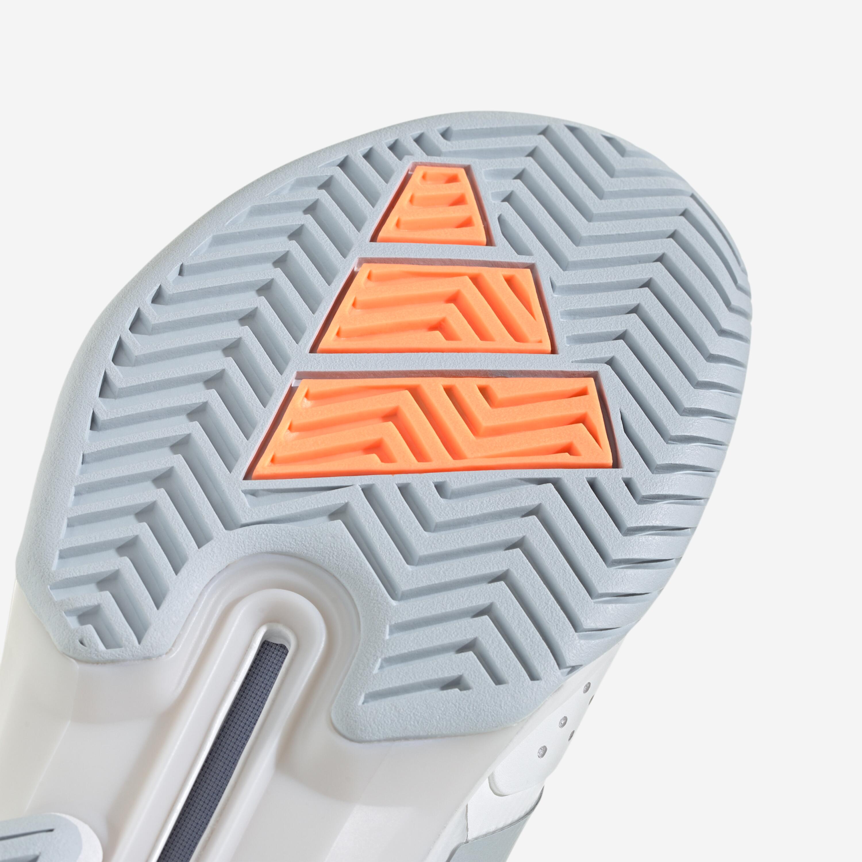 Chaussures de tennis multicourt femme, Ubersonic 5 blanc orange 3/7