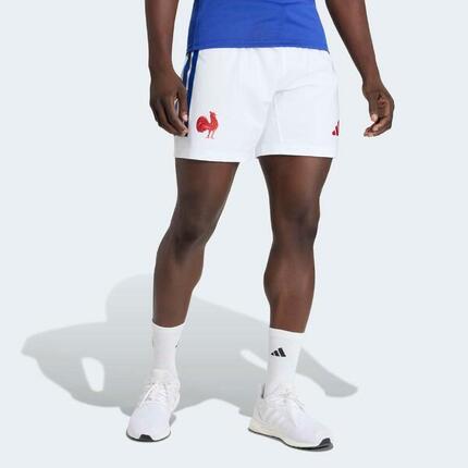 Short de rugby xv de france adulte, short ffr blanc