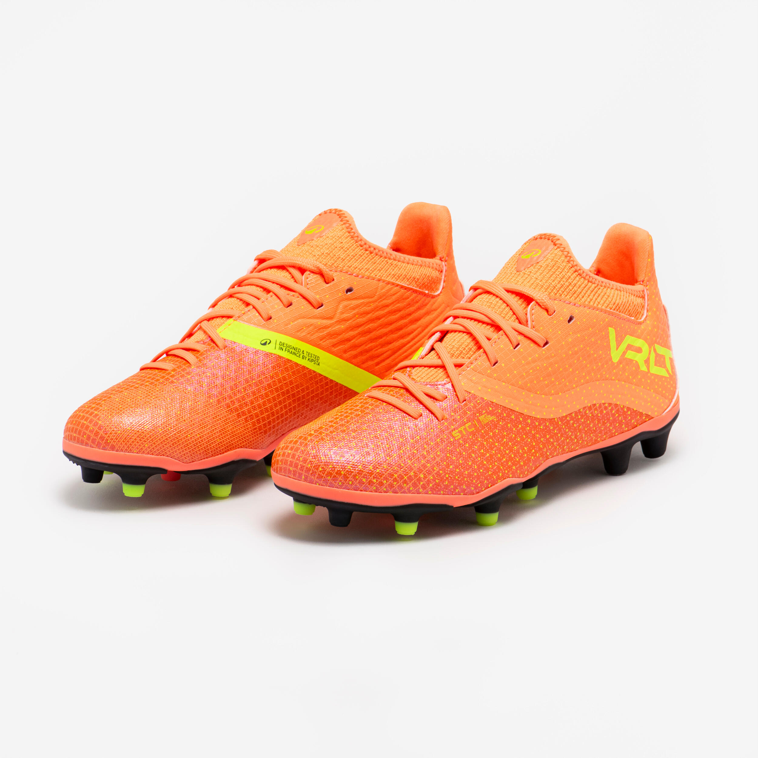 Chaussures de soccer confortables à lacets enfant, Viralto III FG - KIPSTA