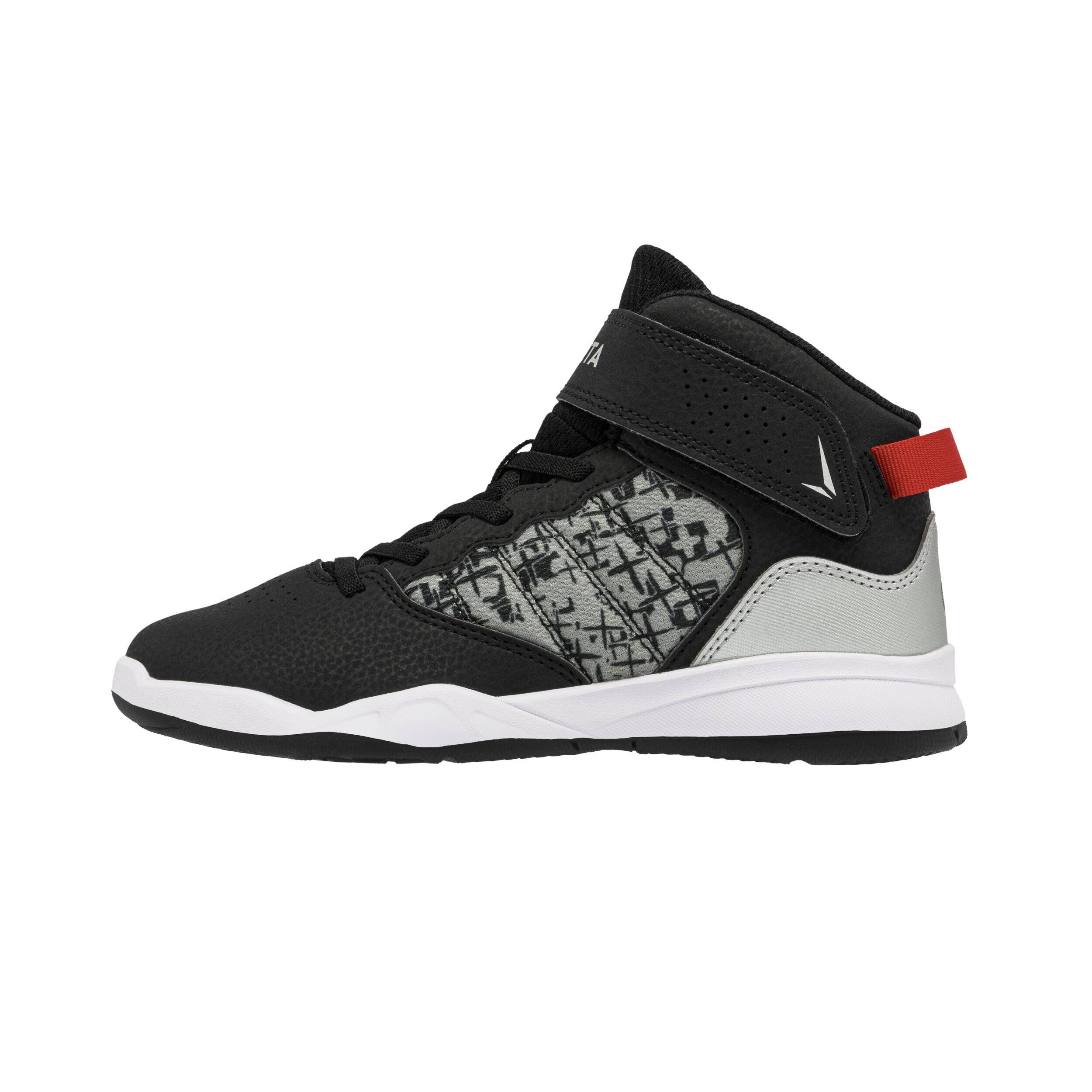 Kids Mid-Rise Beginner Basketball Shoes SE100 - Black -  2