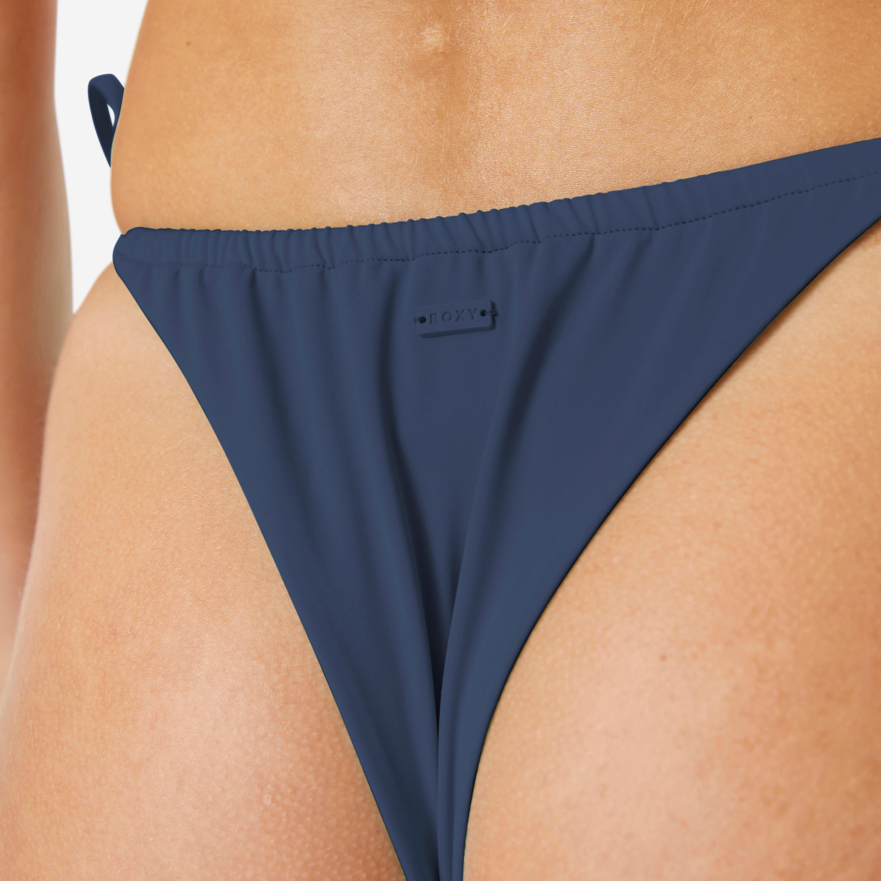 Bas de maillot de bain surf noué femme, Tie Side Cheeky bleu marine 6/10
