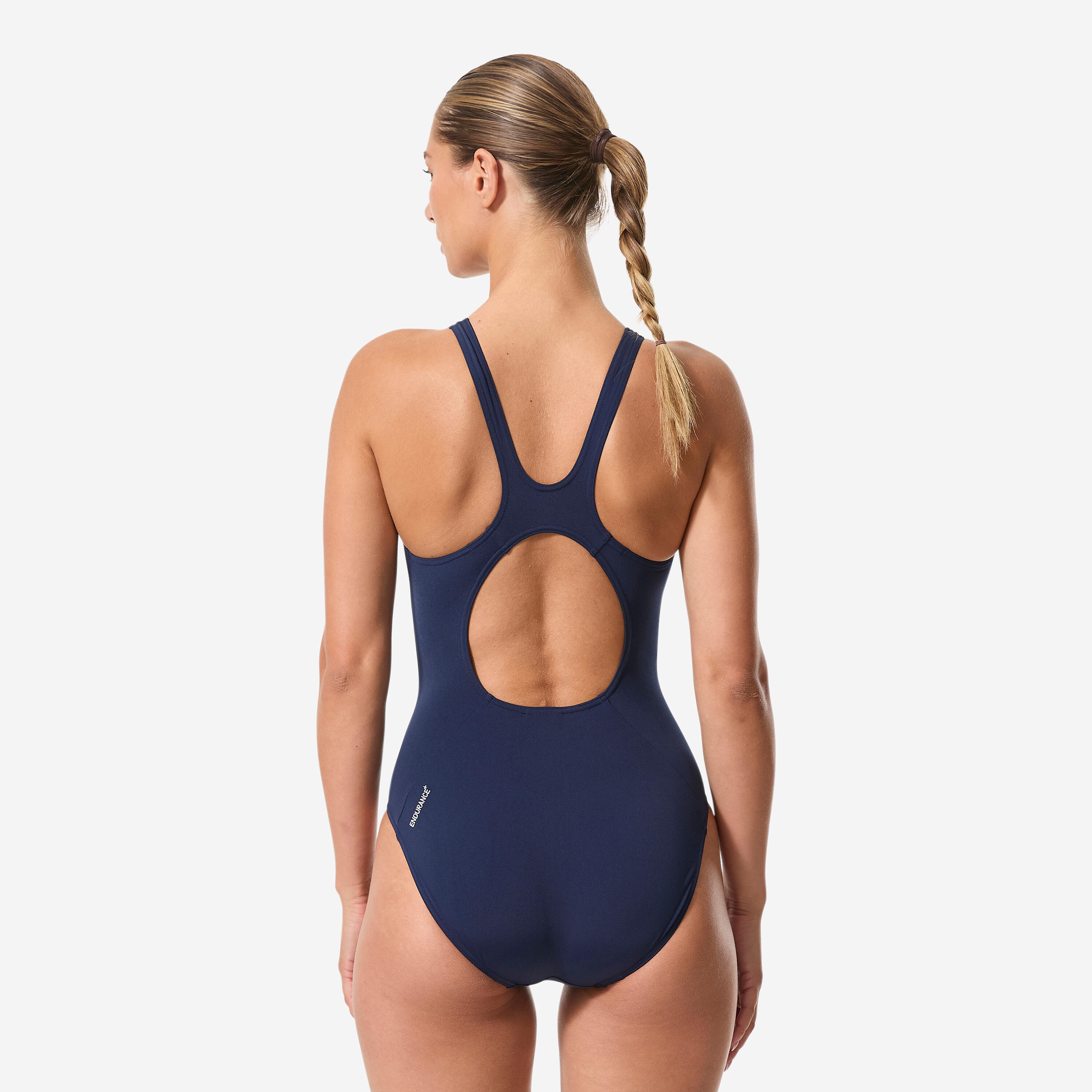 Fato de Banho de Natação Mulher Muscleback Azul-marinho Rosa 3/6