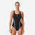 Maillot de bain 1 pièce natation femme, Muscleback jaune vert