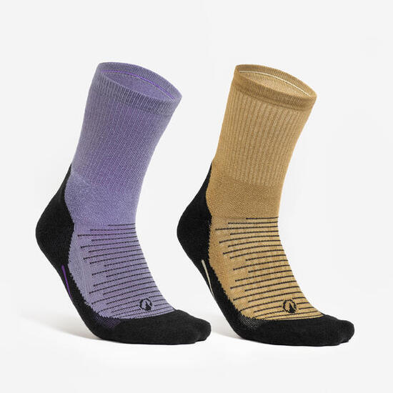 Chaussettes de randonnée hautes (2 paires) adulte, Hike 100 Limitées