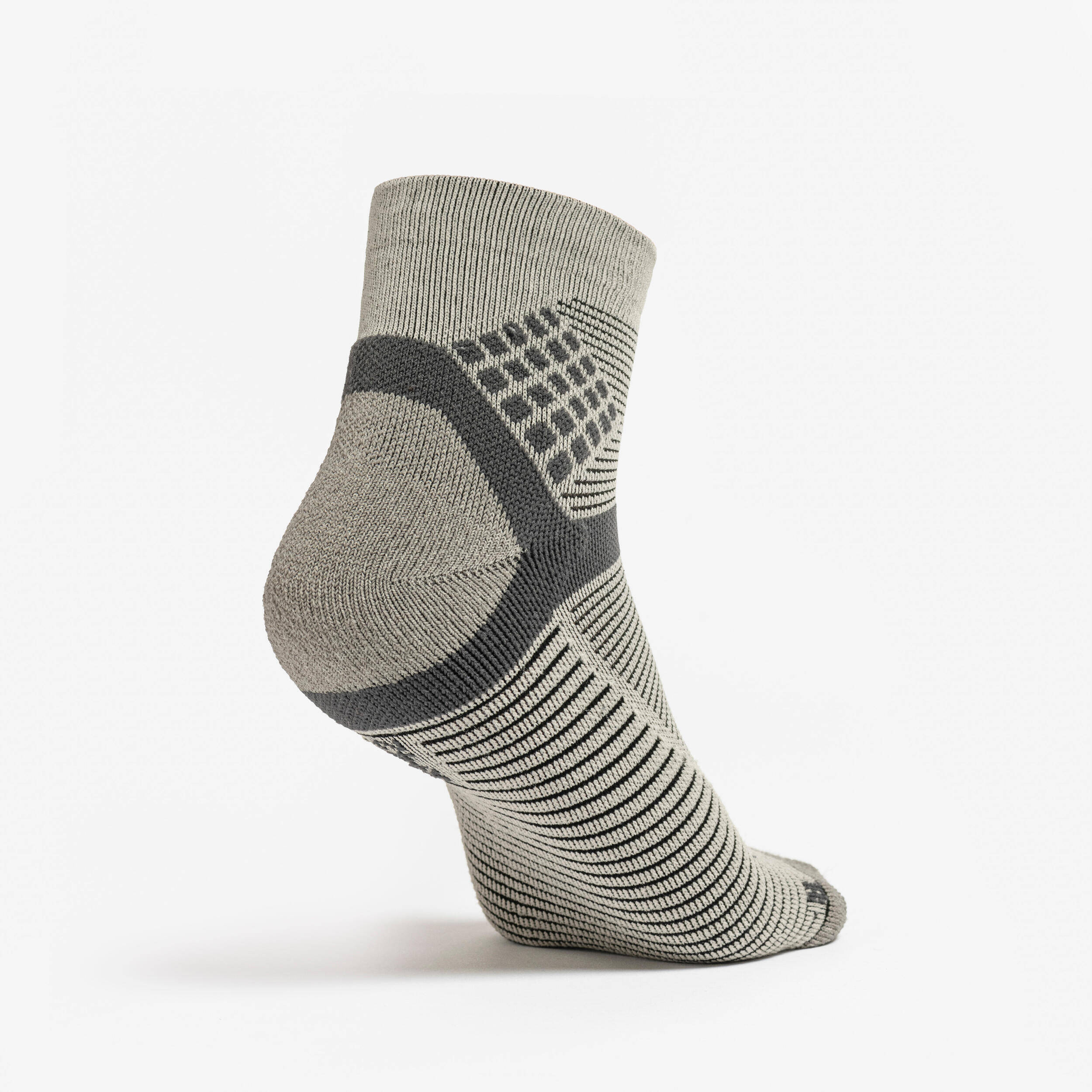 Adult mid-height hiking socks (2 pairs) Hike 500 - Beige -  2