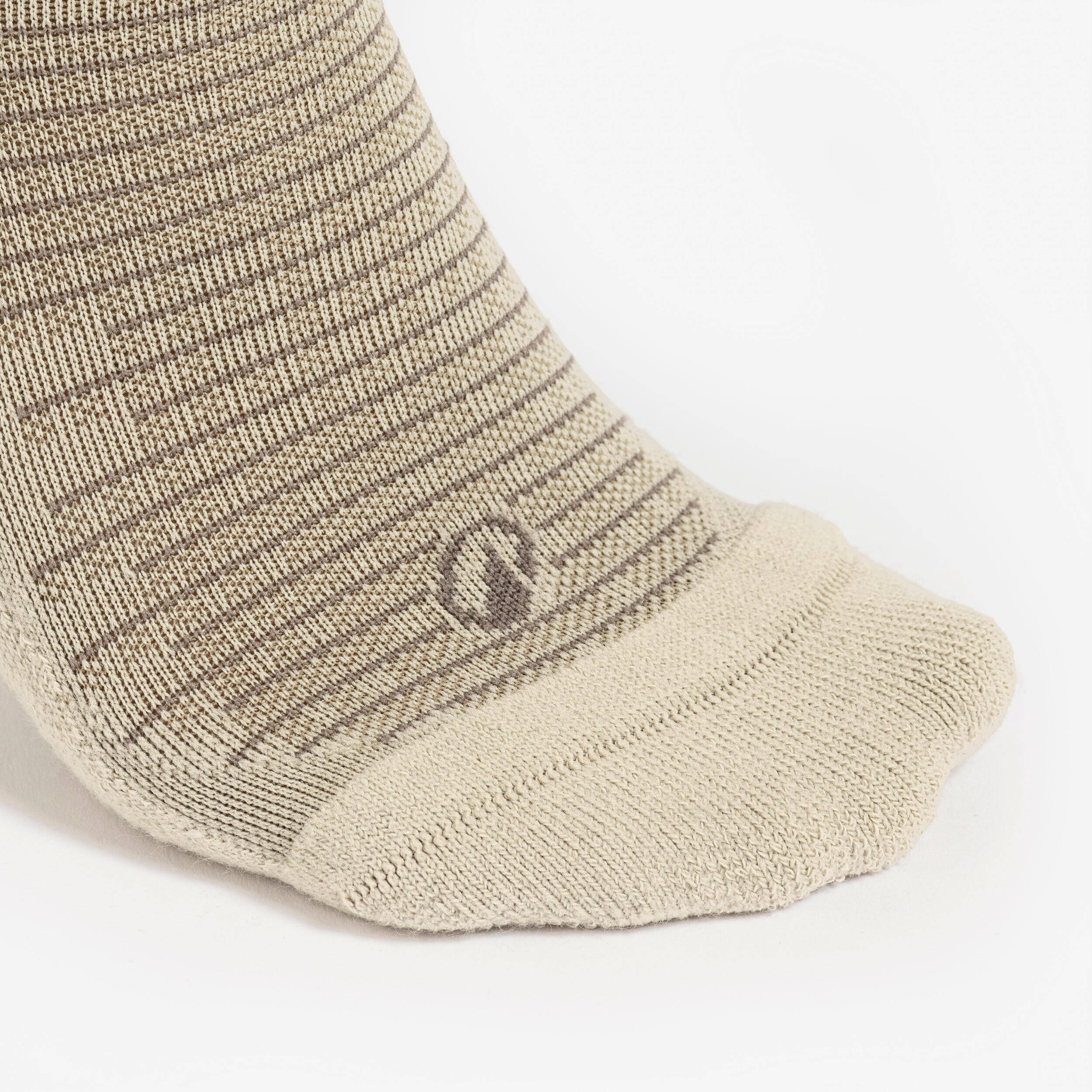 Adults’ mid-rise hiking socks (2 pairs), Hike 100 - Beige -  4