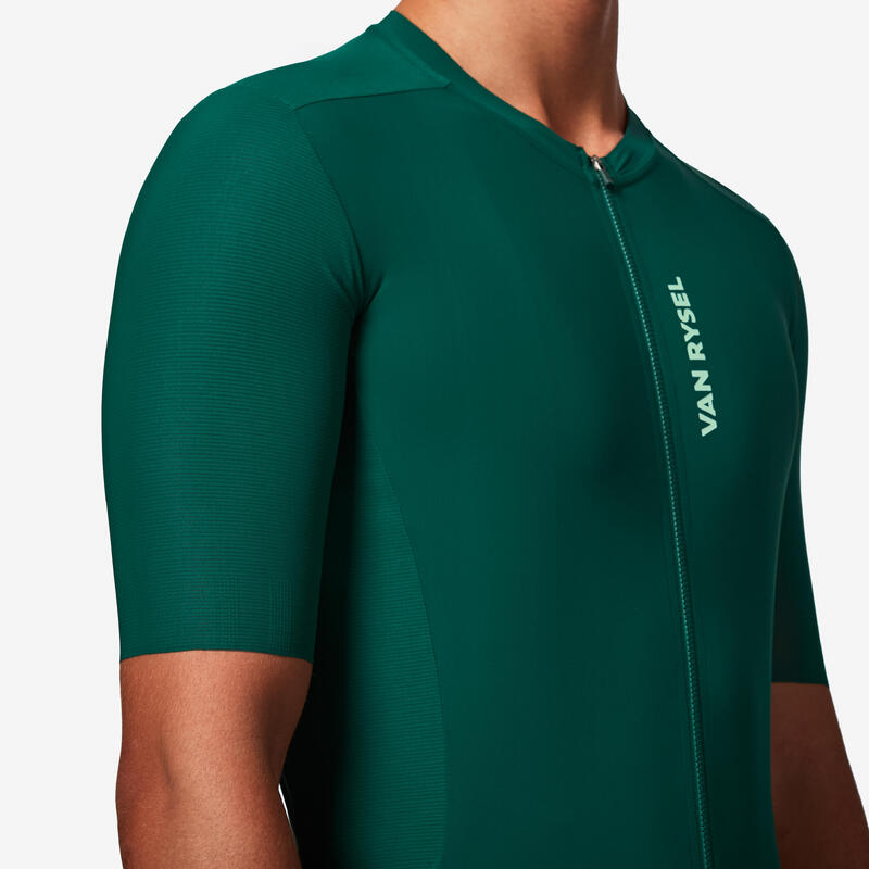 Tricou ciclism pe șosea foarte mulat RCR-R 2 Verde Adulți