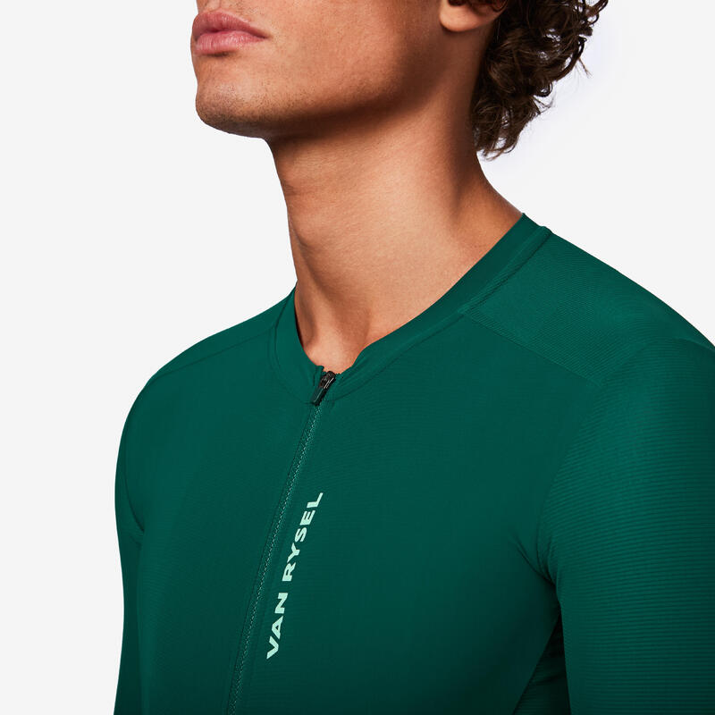 Tricou ciclism pe șosea foarte mulat RCR-R 2 Verde Adulți