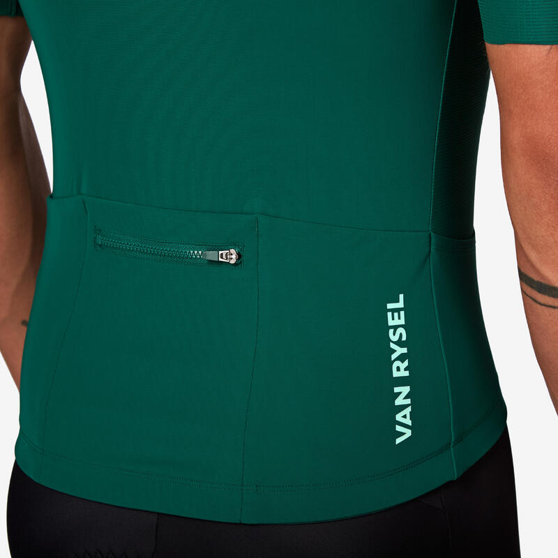 Tricou ciclism pe șosea foarte mulat RCR-R 2 Verde Adulți