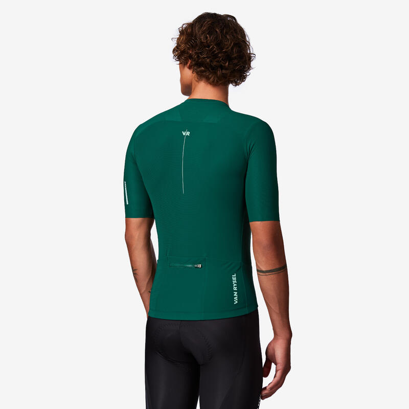Tricou ciclism pe șosea foarte mulat RCR-R 2 Verde Adulți