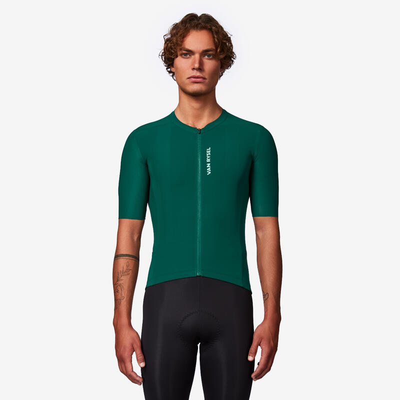 Tricou ciclism pe șosea foarte mulat RCR-R 2 Verde Adulți