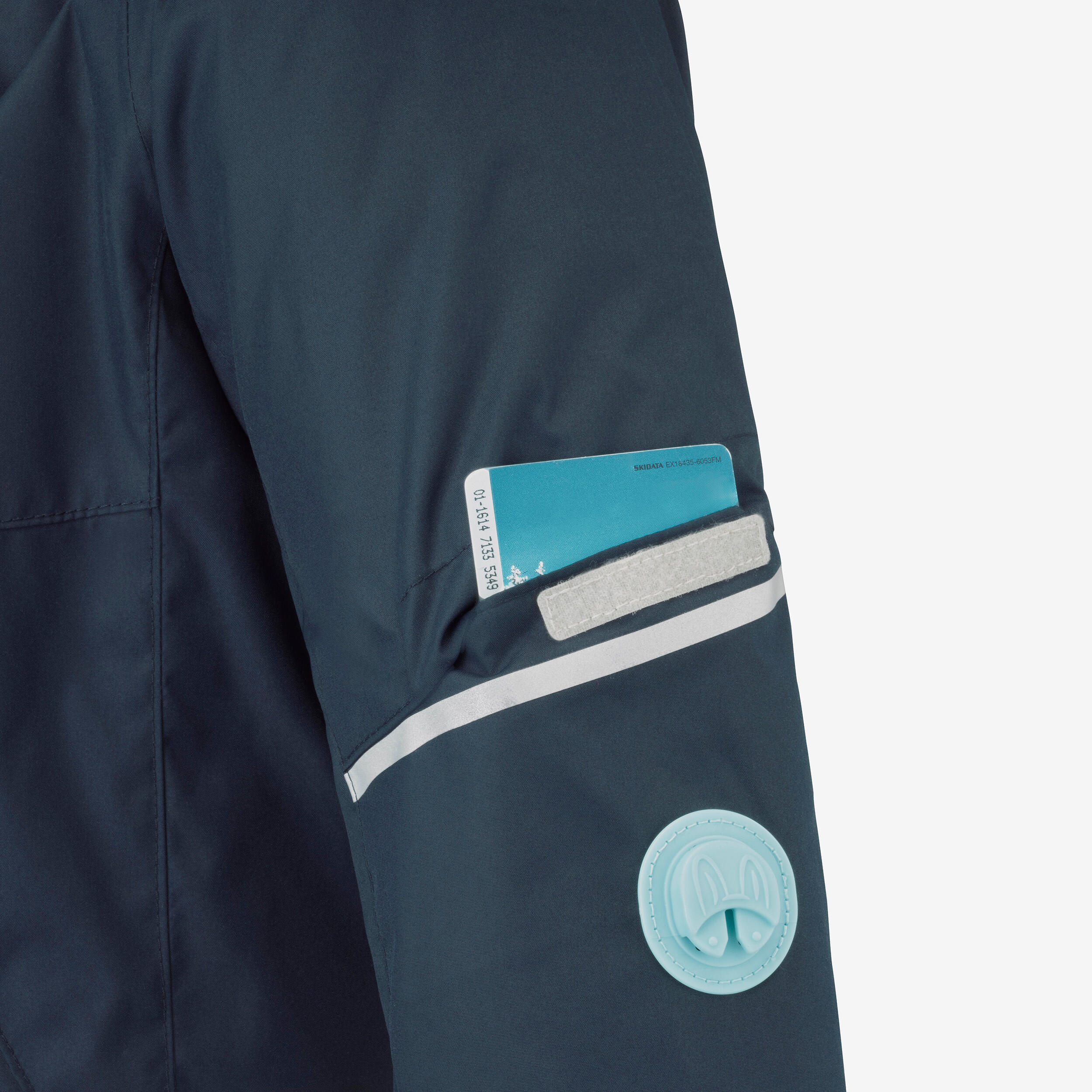 Chaqueta de esquí cálida y ajustable niños 1-5 años, 500 Toddler azul marino  8/8