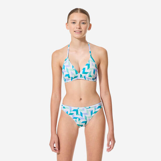 Maillot 2 pièces surf fille, Tali Geomina turquoise