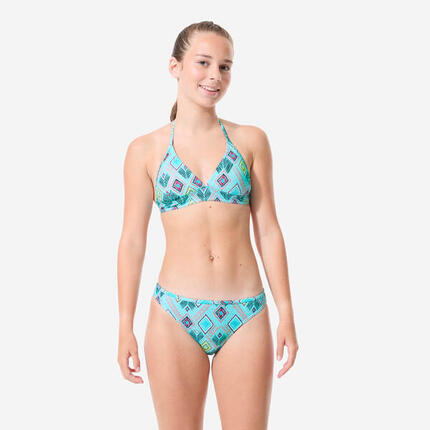Maillot 2 pièces fleuri surf Fille - Tali multicolore