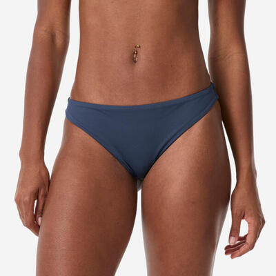 Bikinibroekje met ruches voor dames mini marineblauw