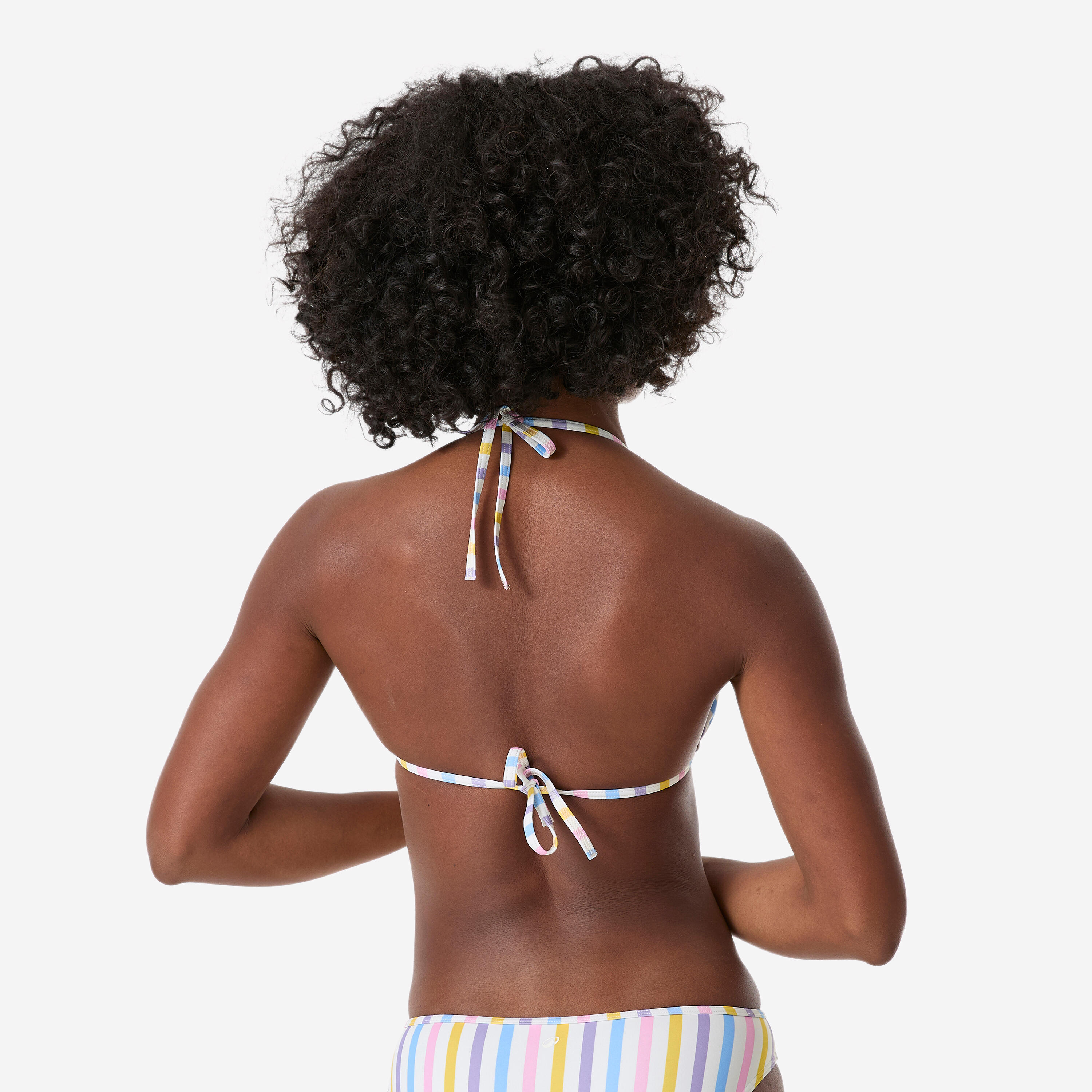 Haut de maillot triangle rayé surf femme, Mae Belza multicolore 3/7