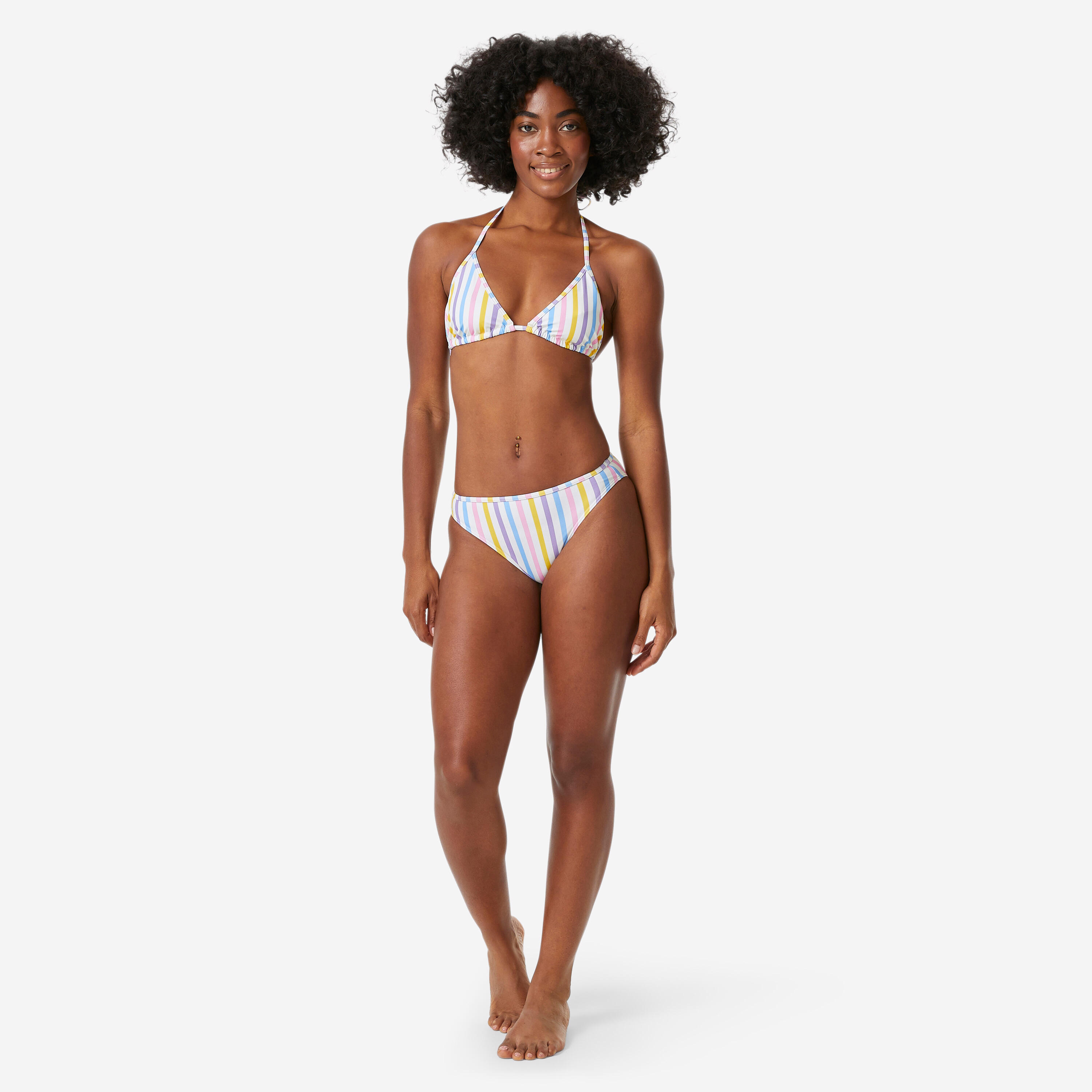 Haut de maillot triangle rayé surf femme, Mae Belza multicolore 2/7