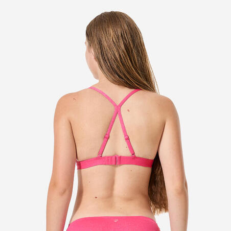 Верх купальника для дівчат Lizy з перехресними на спині бретелями рожевий