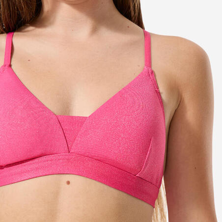 Верх купальника для дівчат Lizy з перехресними на спині бретелями рожевий