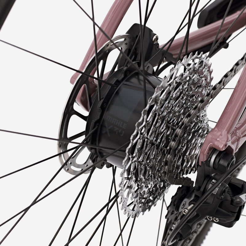 Bicicletă electrică gravel SRAM Apex 1x12v XPLR, E-GRVL AF HD X30 Roz Taupe 