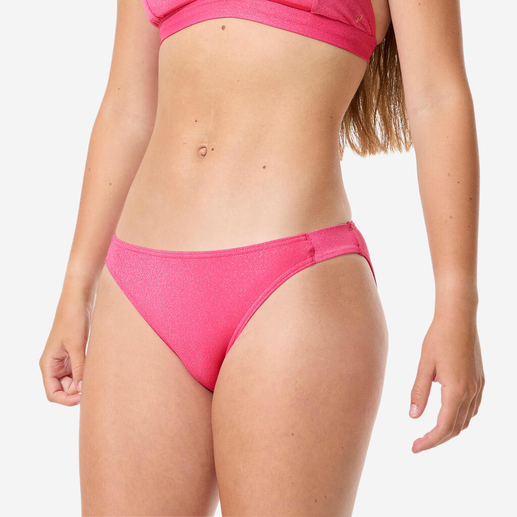 Girls’ surfing swimsuit bottoms lurex, Bruna pink