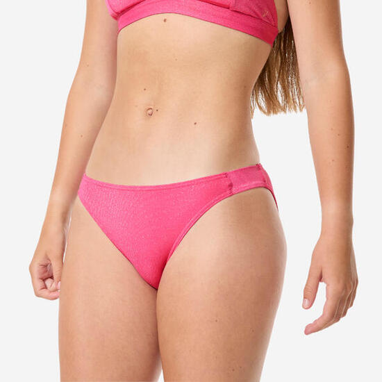 Bas de maillot de bain lurex surf fille, Bruna rose