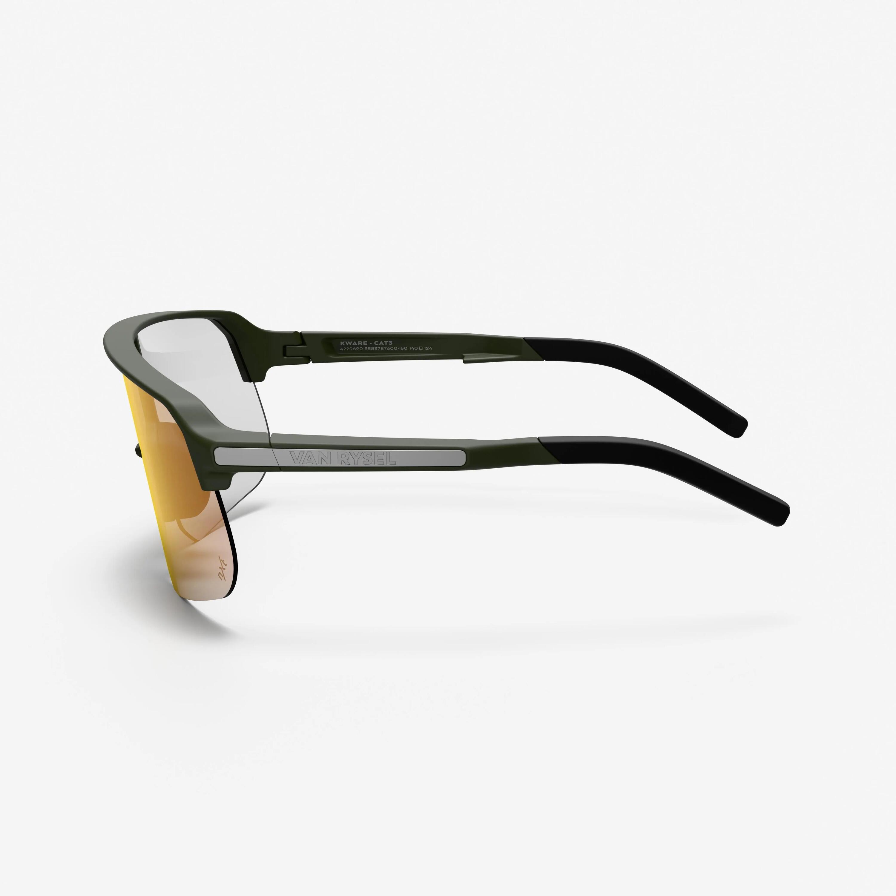 Fahrradbrille photochrom Kware khaki  9/12