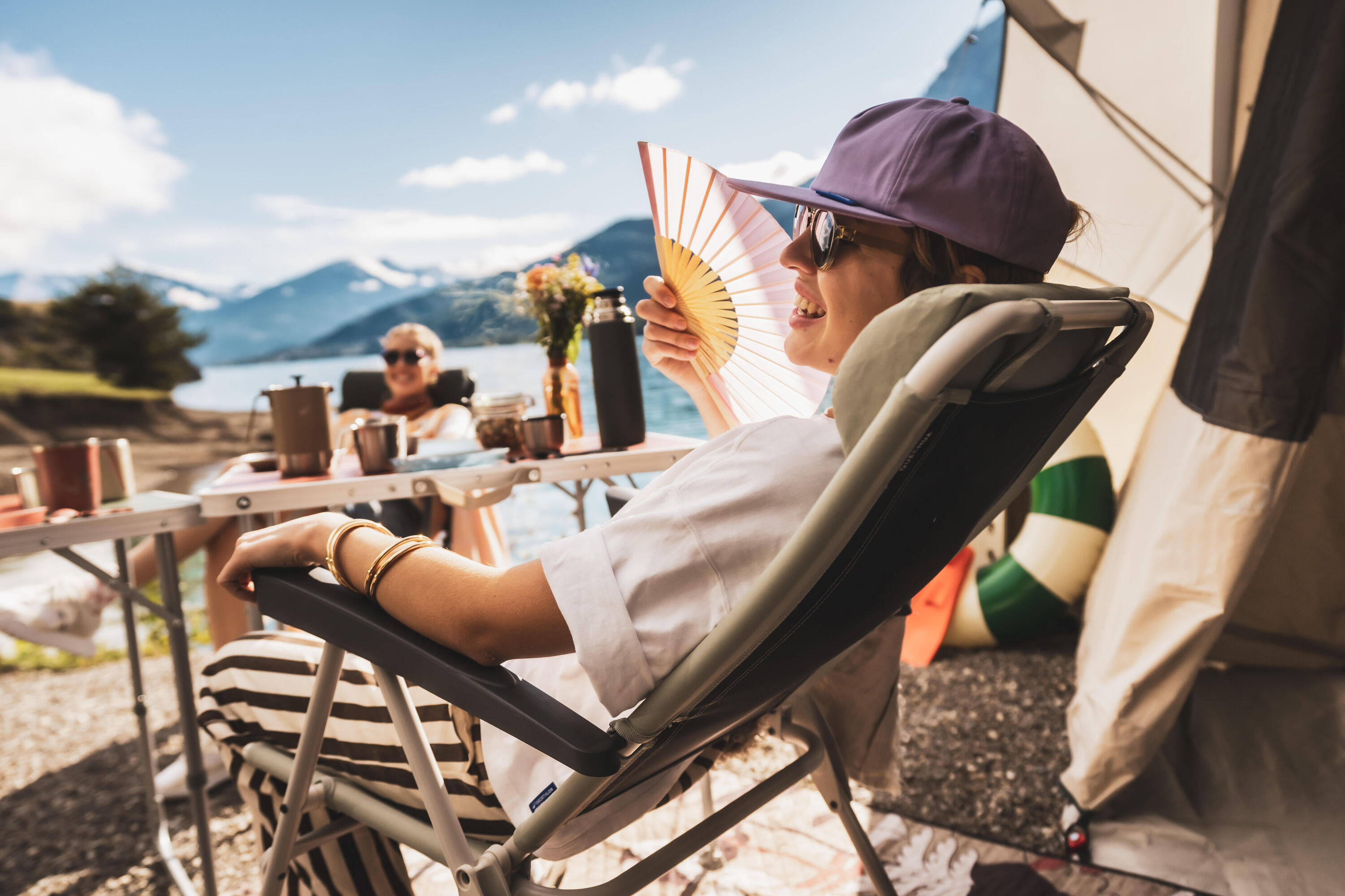Fauteuil de camping inclinable, pliant et confortable 3/10
