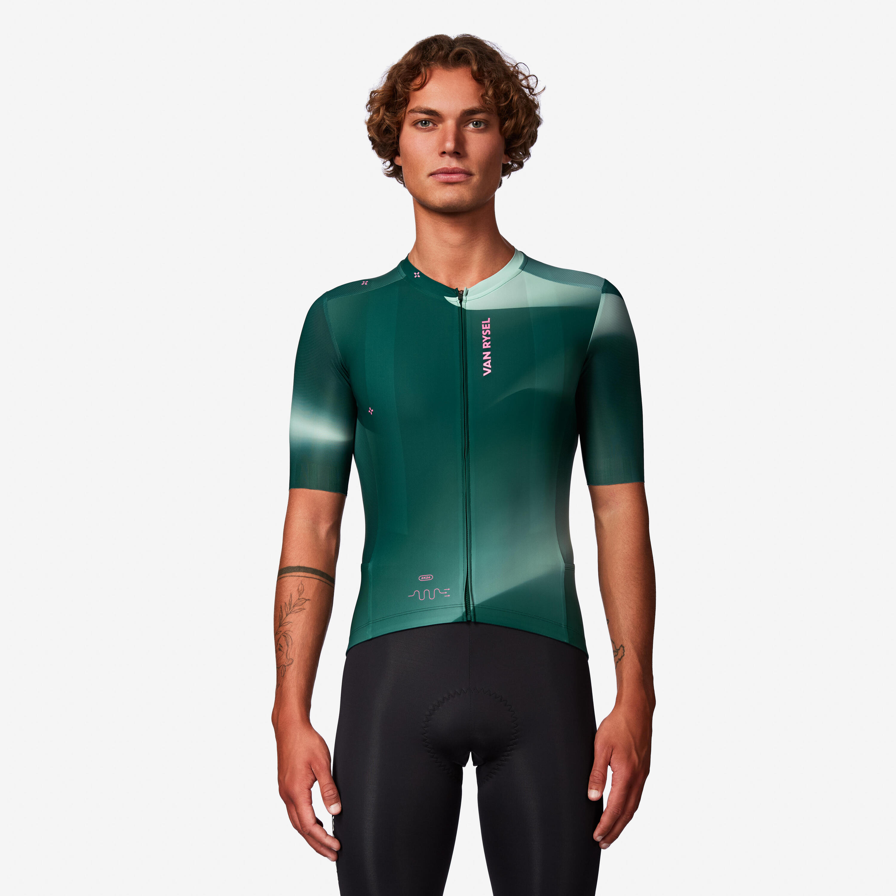 Unisex road cycling short-sleeved summer jersey - RCR-R 2 green