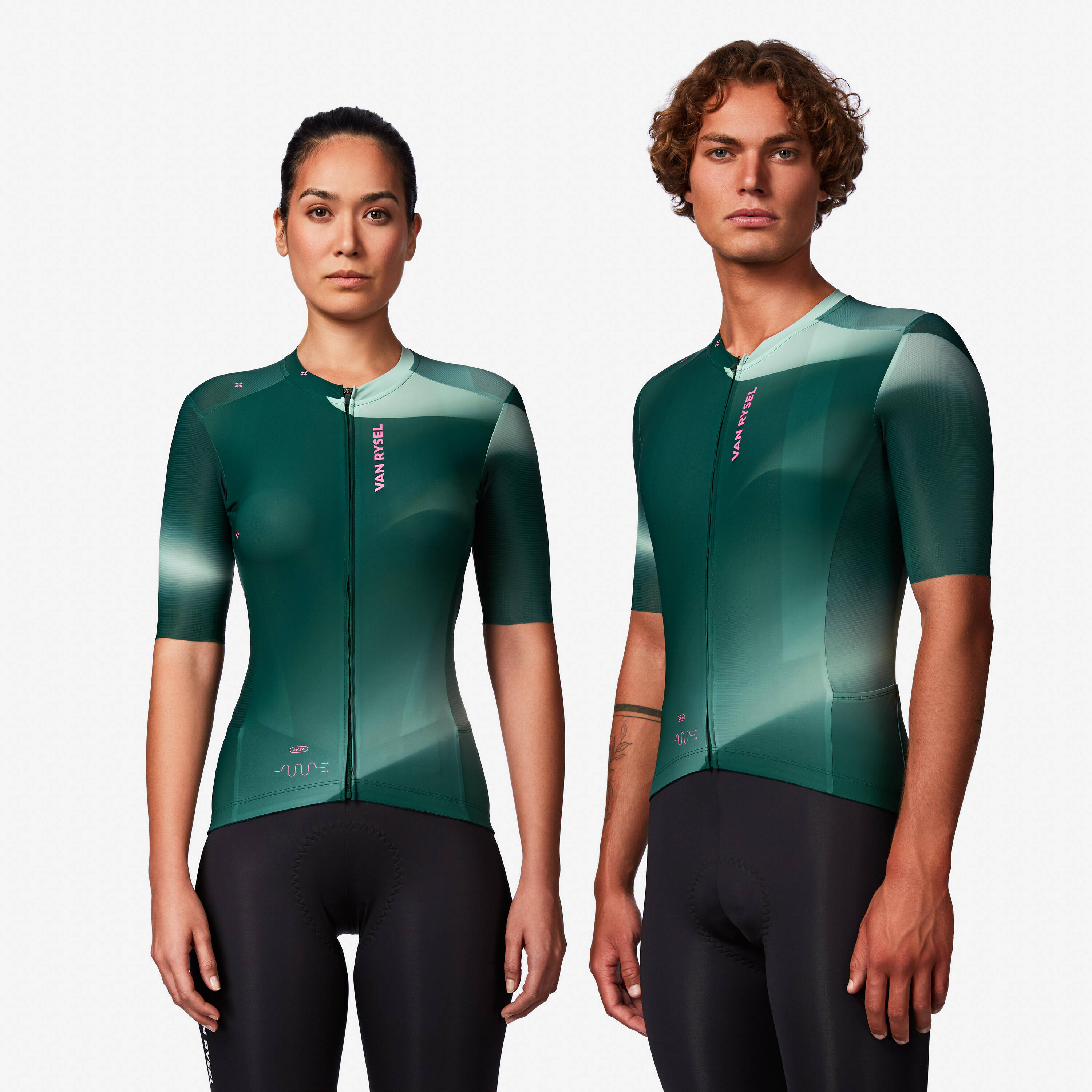 Unisex road cycling short-sleeved summer jersey - RCR-R 2 green -  1