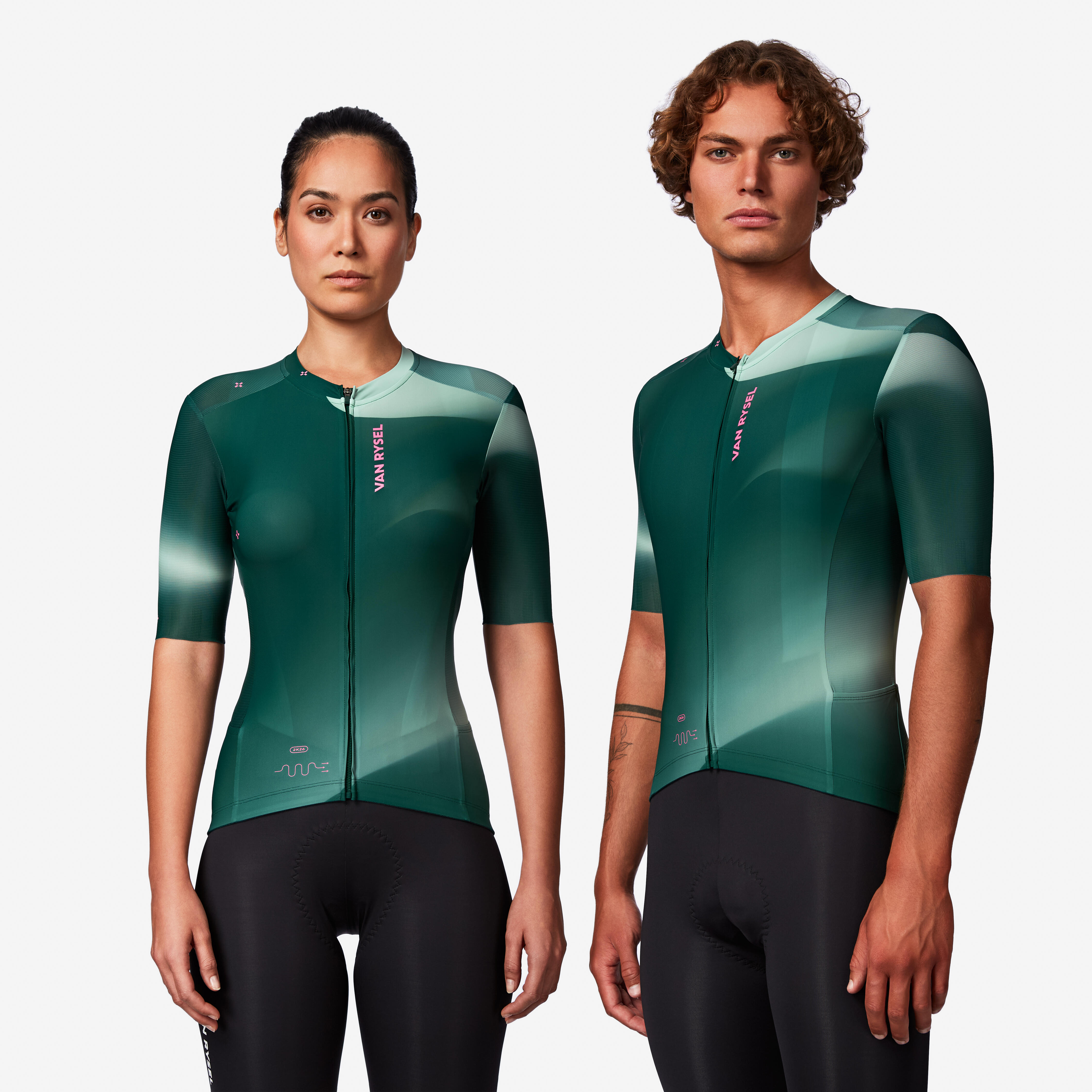 Unisex road cycling short-sleeved summer jersey - RCR-R 2 green