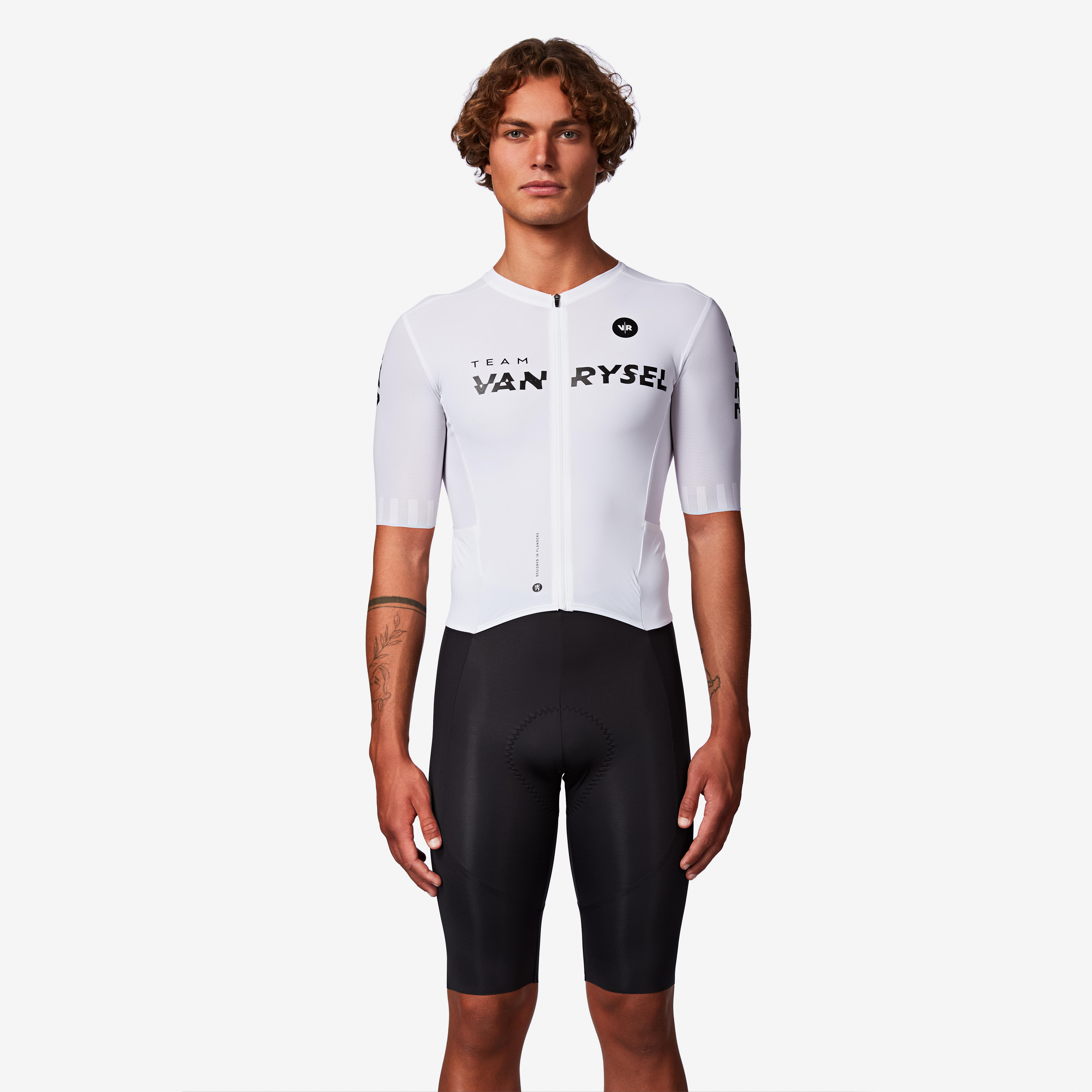 Men's road cycling aerosuit, RCR-R 2 team white
