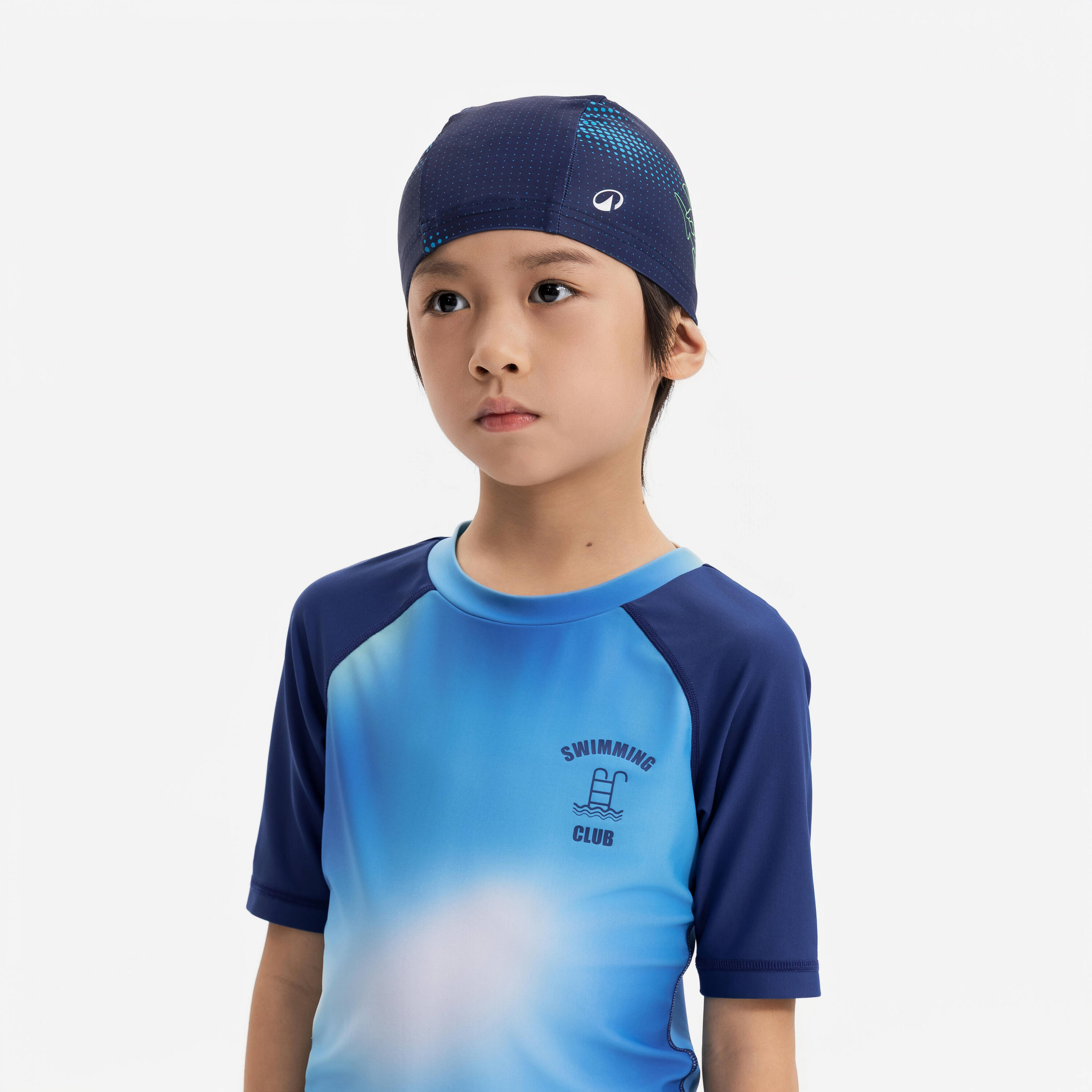 Mesh Swim Cap for Kids (53-56 cm) - Blue -  4