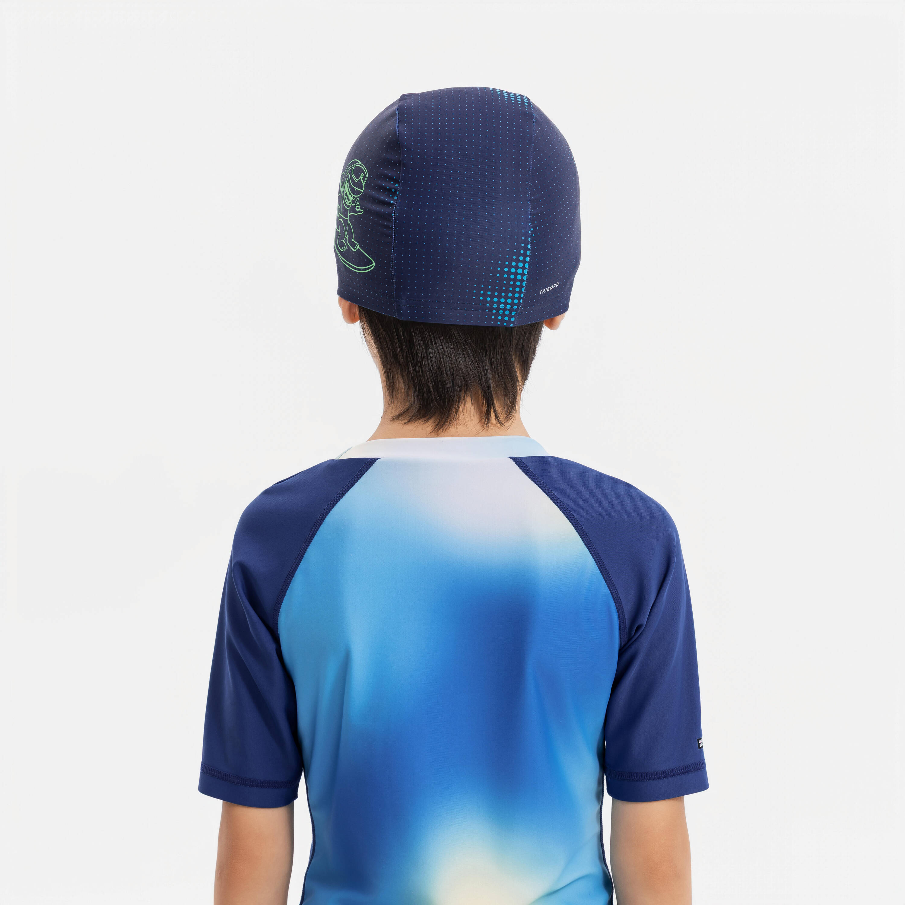 Mesh Swim Cap for Kids (53-56 cm) - Blue -  5
