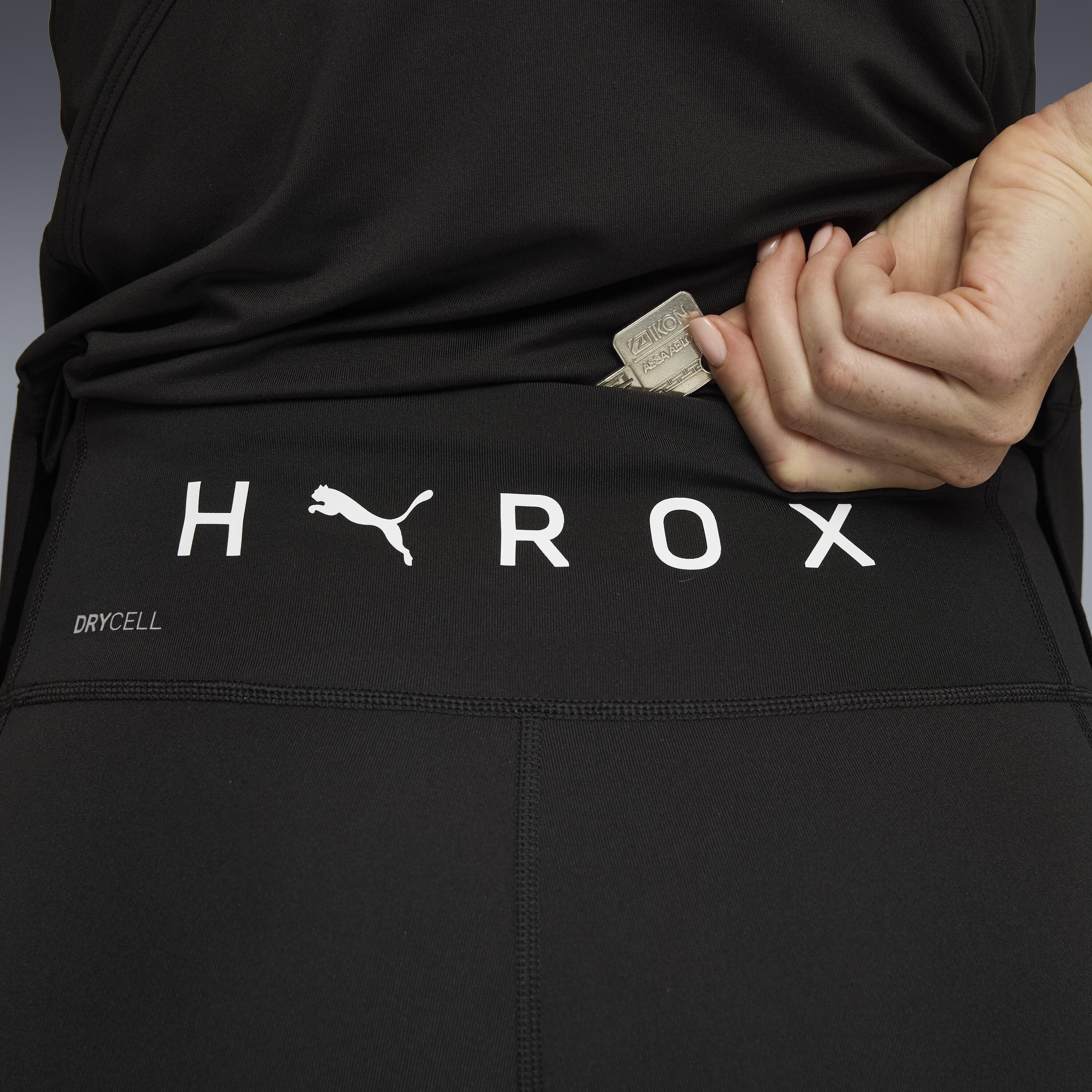 Leggings donna palestra HYROX traspiranti vita alta neri 5/7