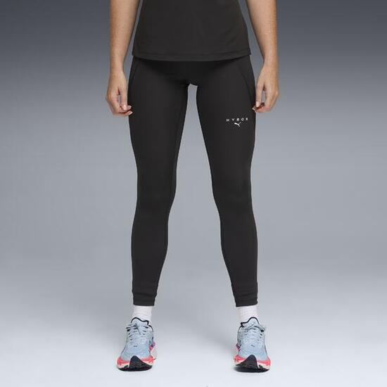 Leggings donna palestra HYROX traspiranti vita alta neri