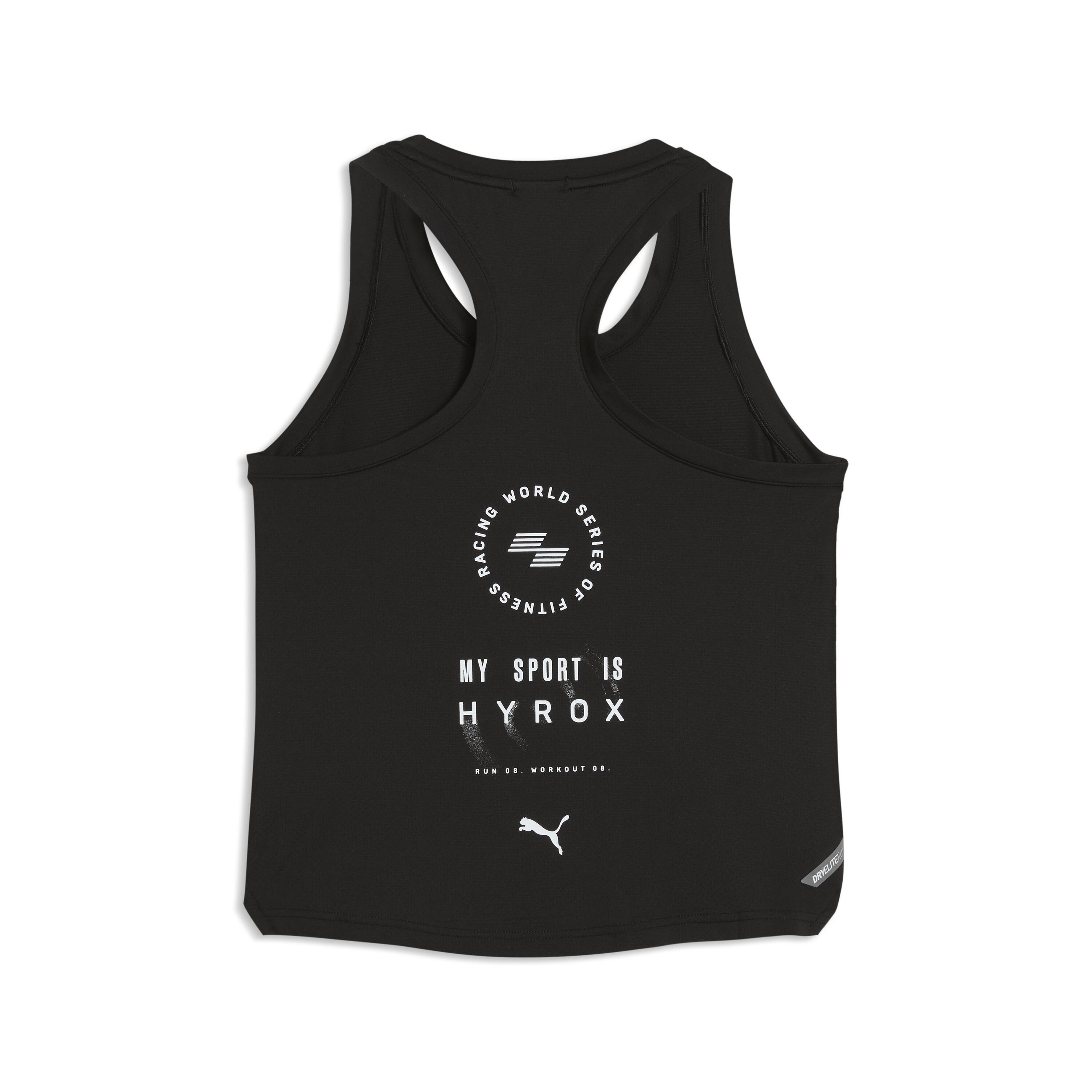 Camiseta Sin Mangas Fitness HYROX Mujer Negro 4/5