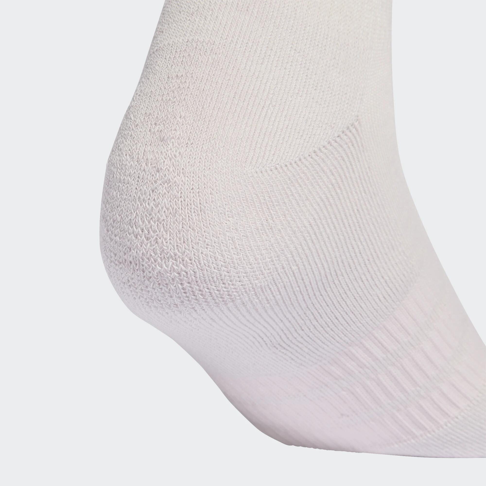 Meias Almofadadas Cano Médio Adidas Rosa Bege e Roxo, 3 Pares 4/4