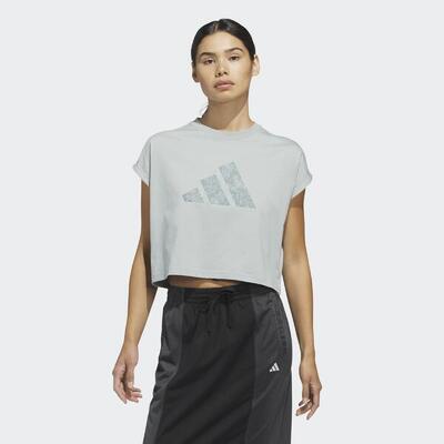T-shirt ADIDAS donna cropped nera