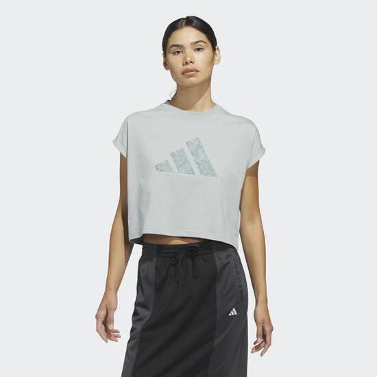 T-shirt ADIDAS donna cropped nera