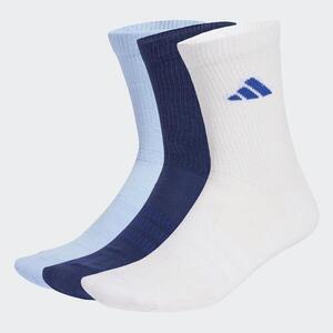 Calcetines acolchados de media pantorrilla adidas, azul y blanco, lote de 3