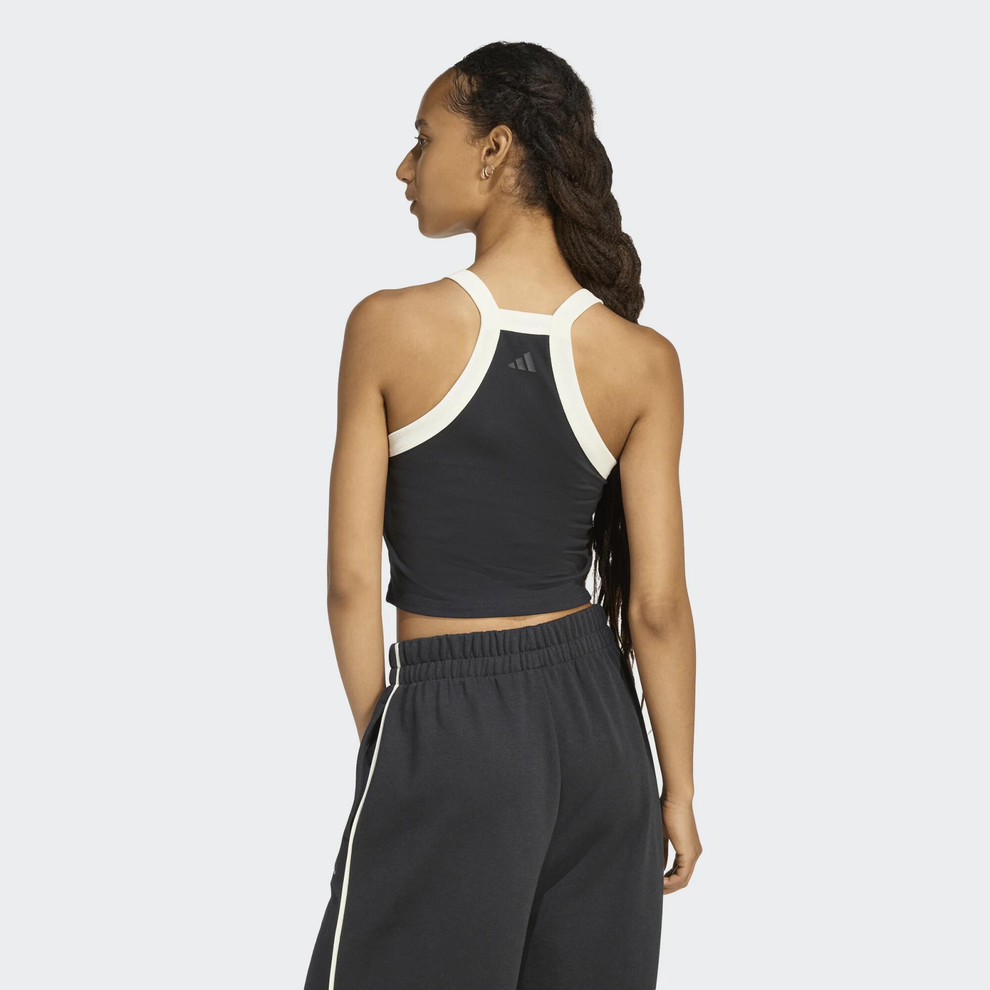 Débardeur crop Adidas, femme, noir 4/5