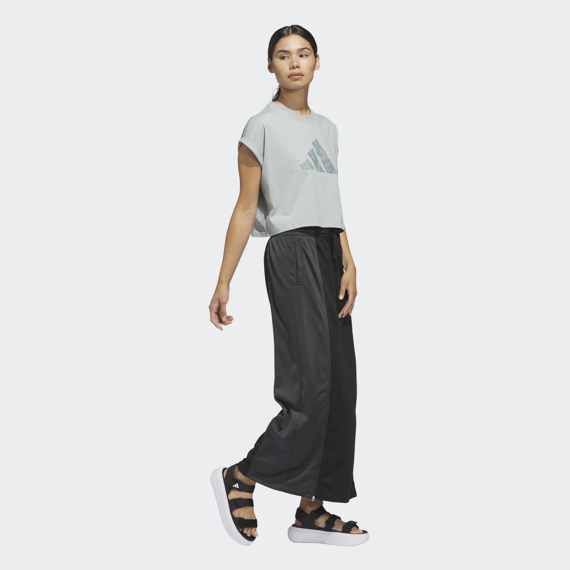 T-Shirt Crop Mulher Adidas, Preto 2/4
