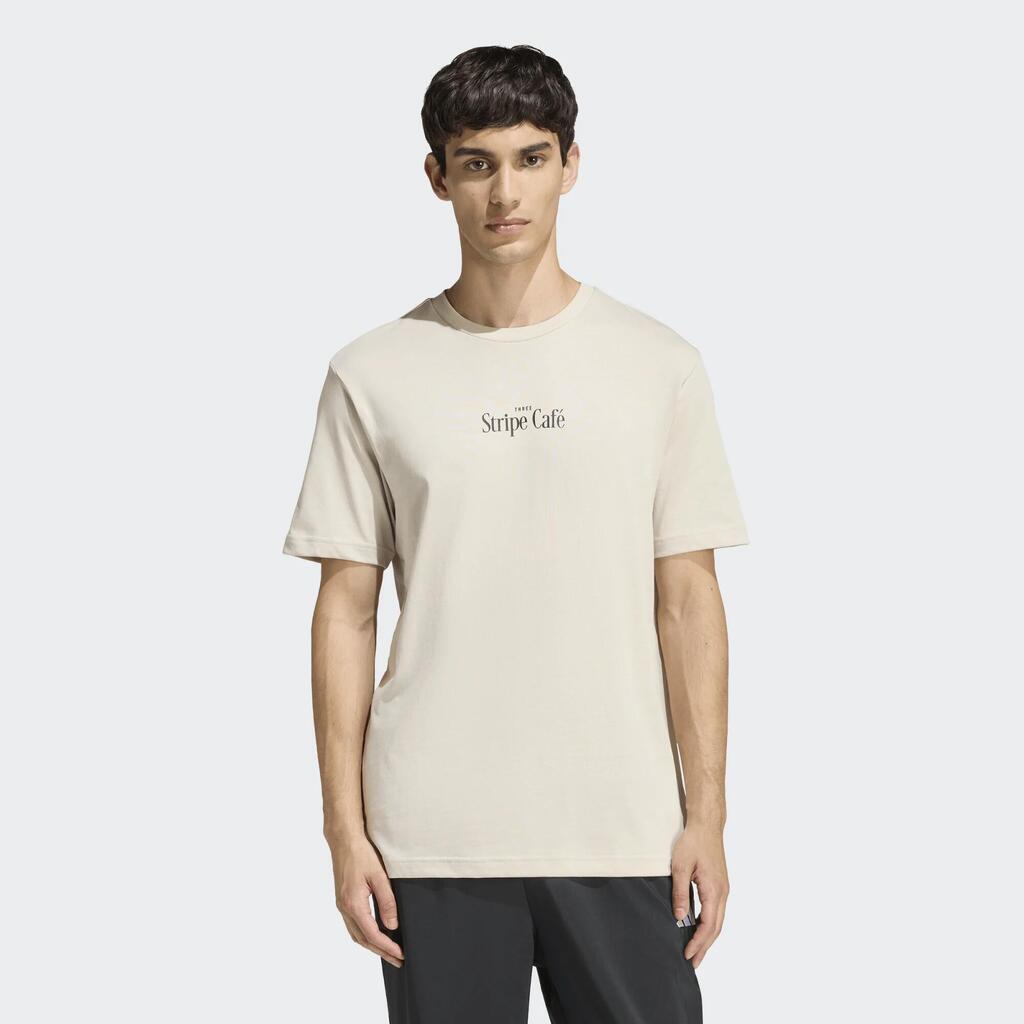 Ανδρικό T-shirt Adidas σε Κανονική Γραμμή, Μπεζ