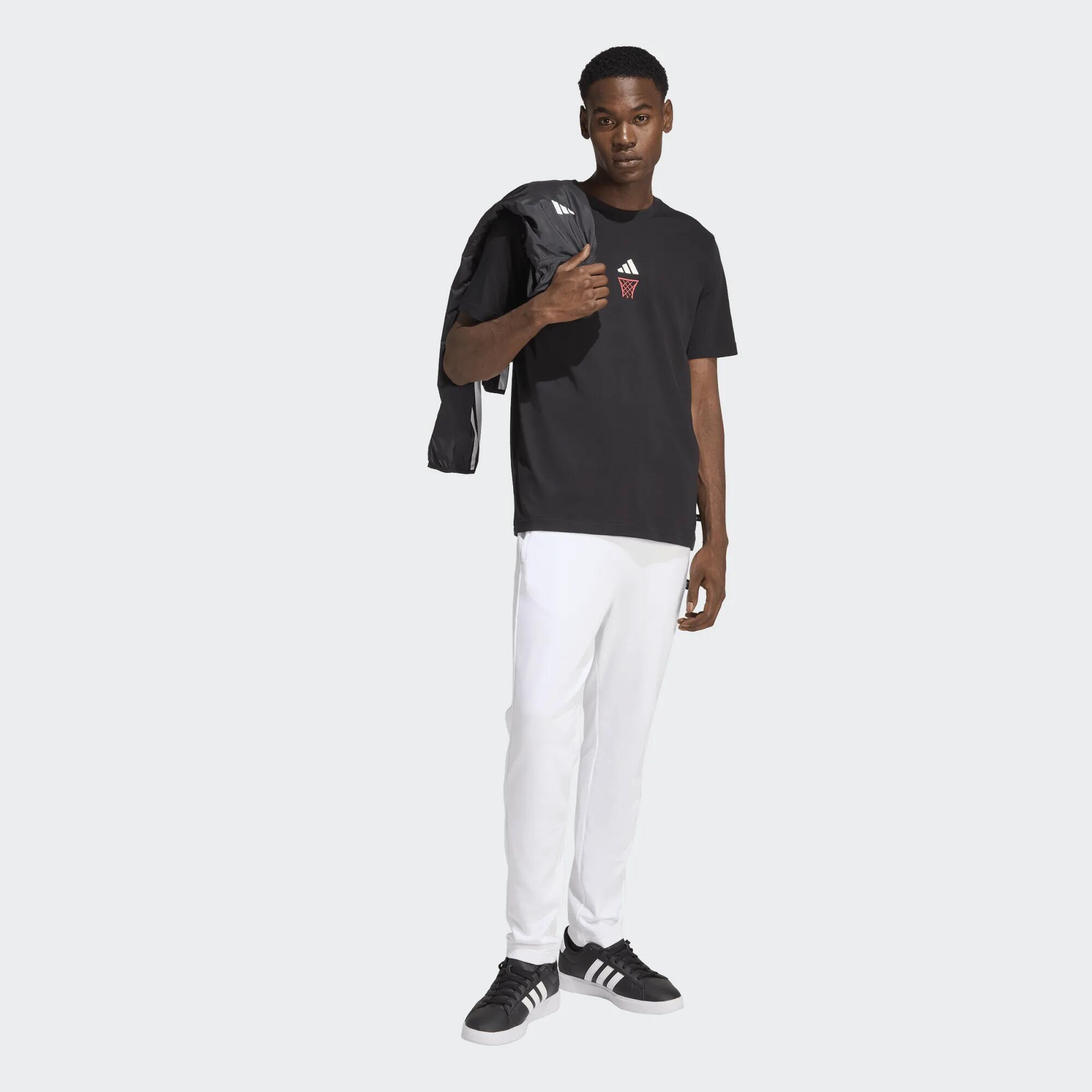 Tee-shirt regular homme Adidas, noir 2/5