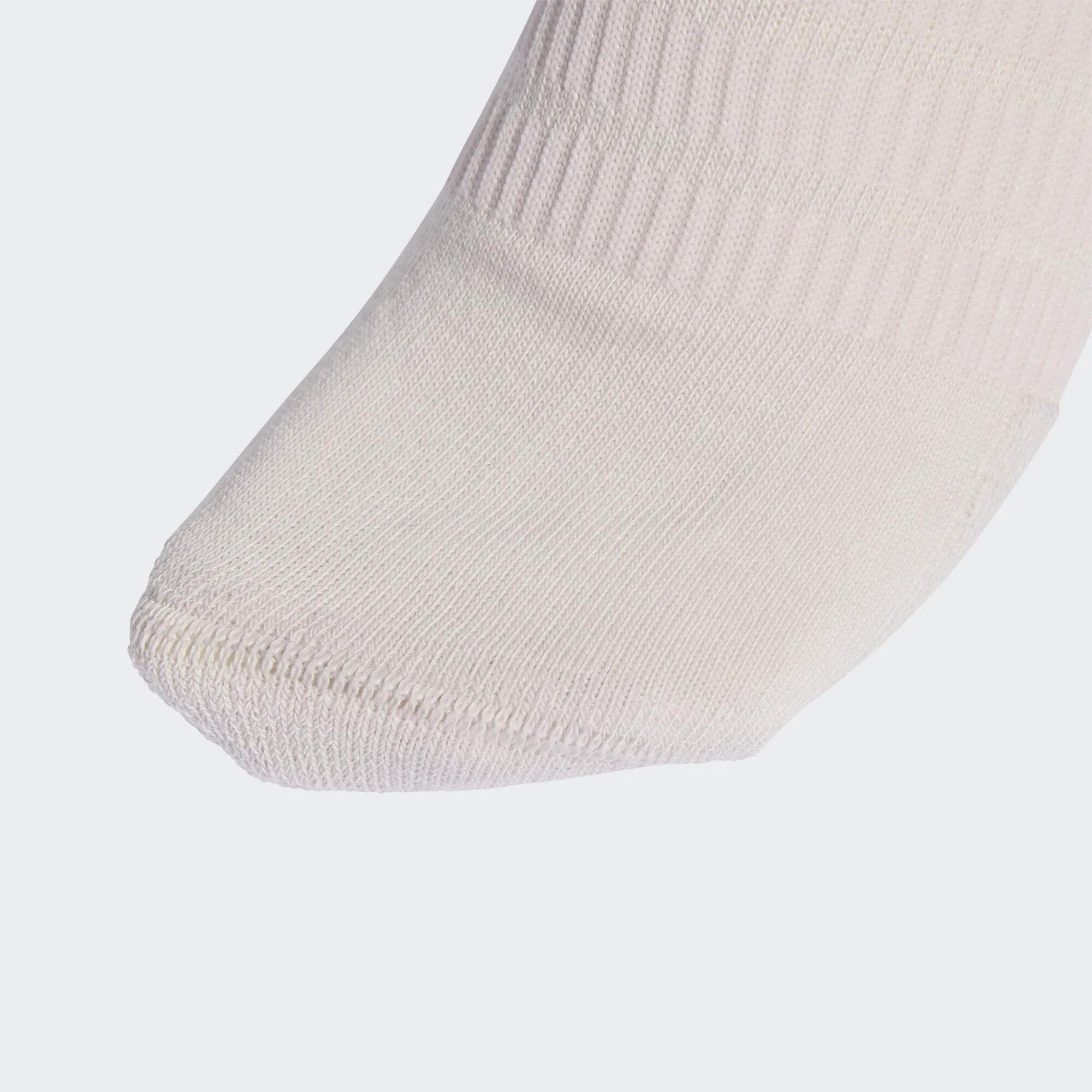 Meias Almofadadas Cano Médio Adidas Rosa Bege e Roxo, 3 Pares 3/4