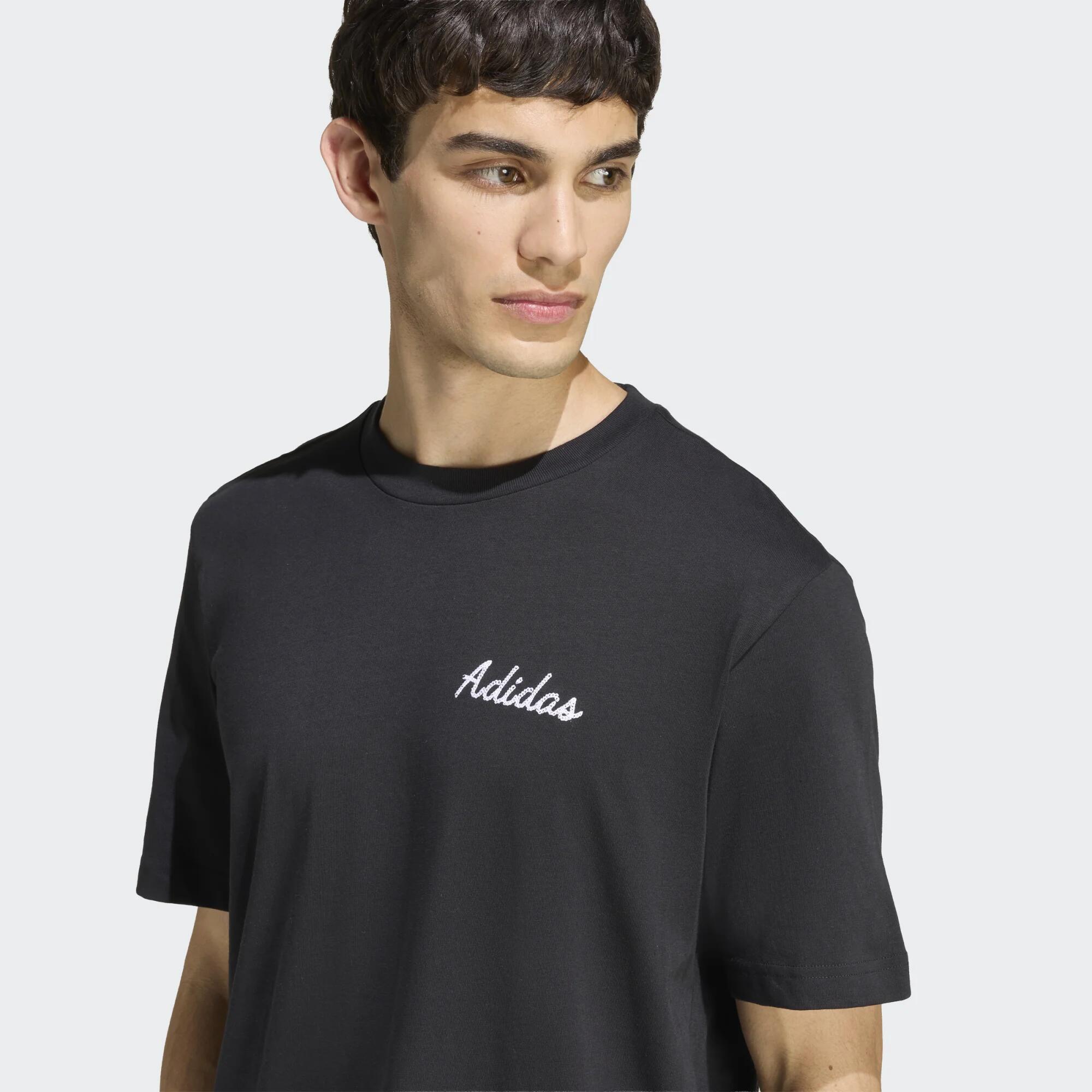 T-shirt regular homem Adidas, preto 3/5