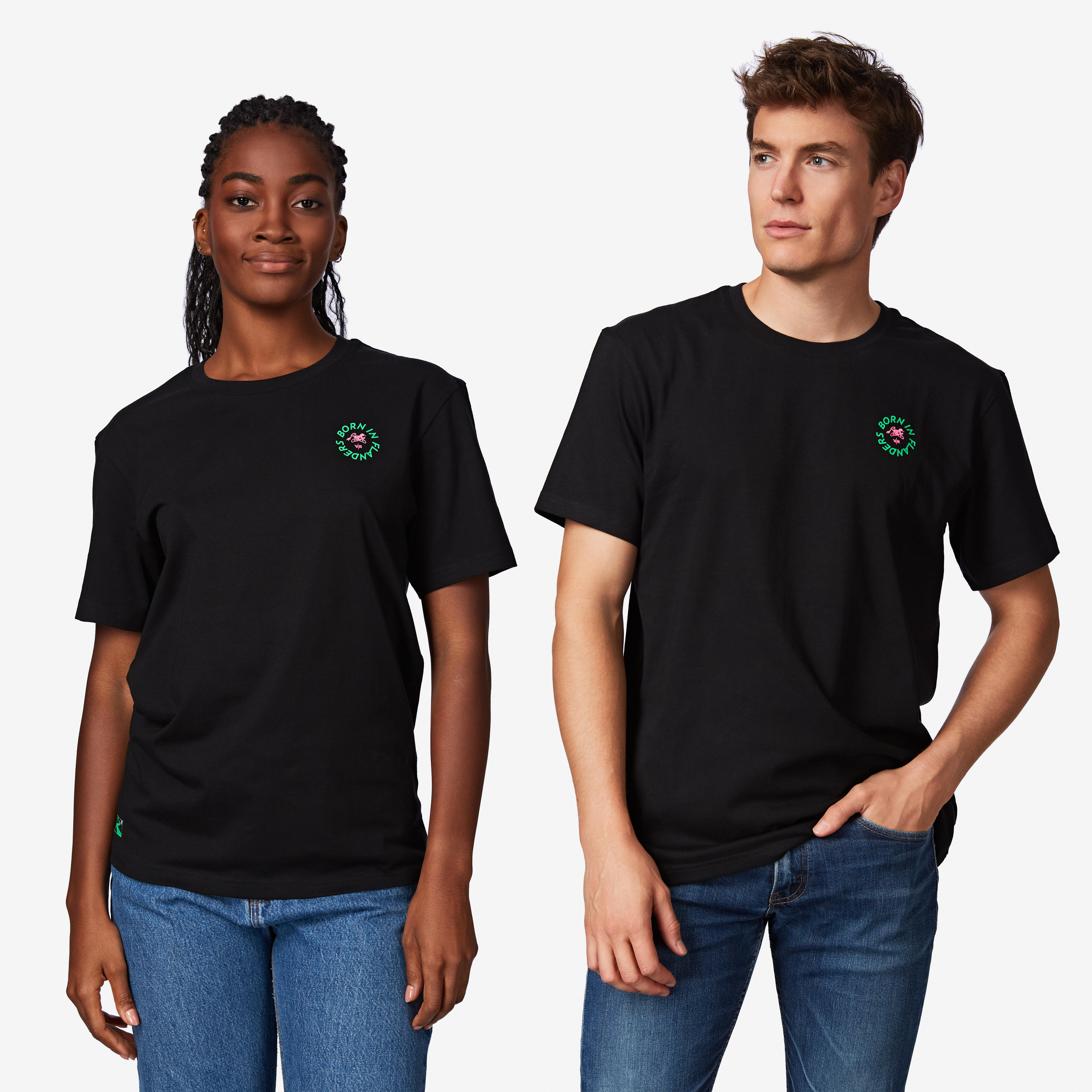 T-shirt coton lifestyle, Logo noir