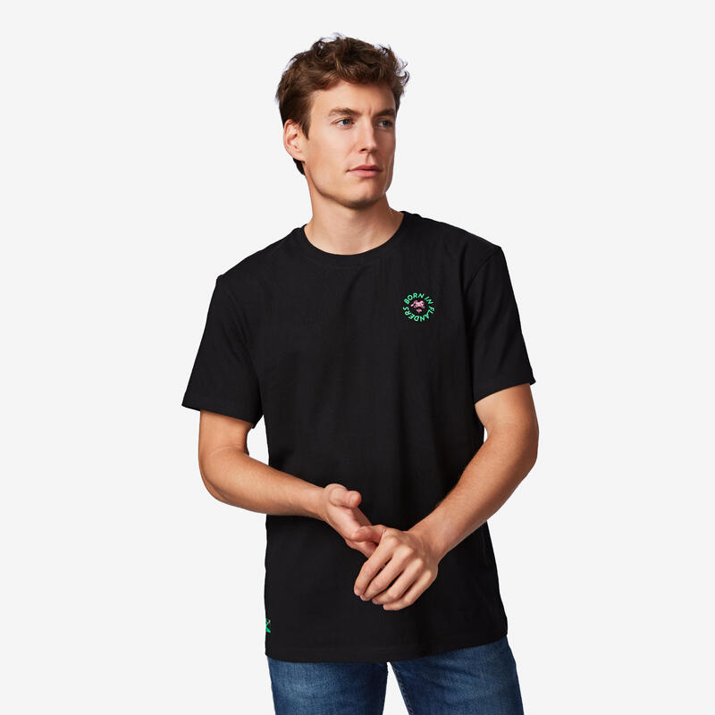 Tricou bumbac lifestyle Van Rysel Logo Negru